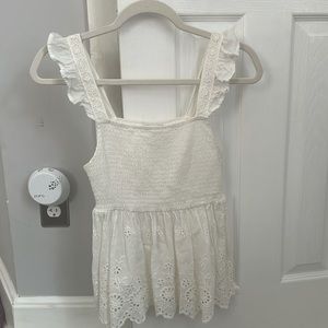 jun & ivy eyelet smocked babydoll tank